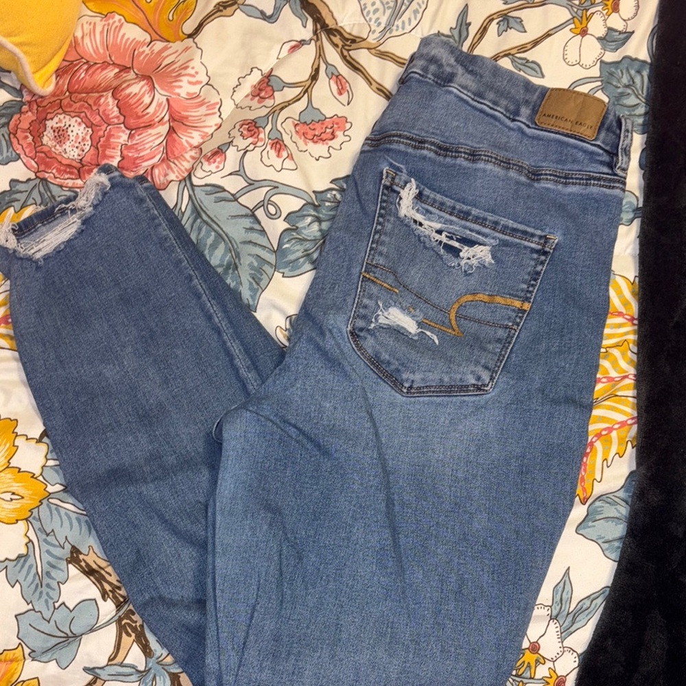 Women's Blue Distressed Jeans